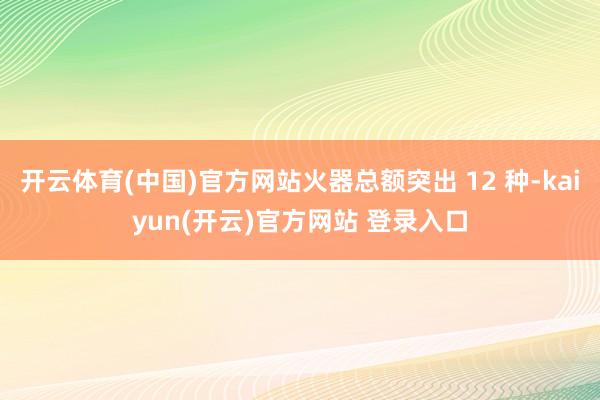 开云体育(中国)官方网站火器总额突出 12 种-kaiyun(开云)官方网站 登录入口