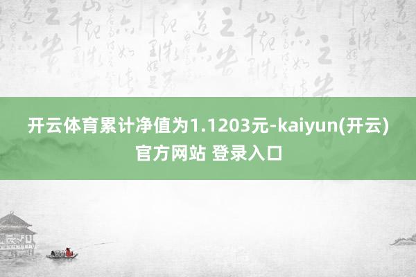 开云体育累计净值为1.1203元-kaiyun(开云)官方网站 登录入口