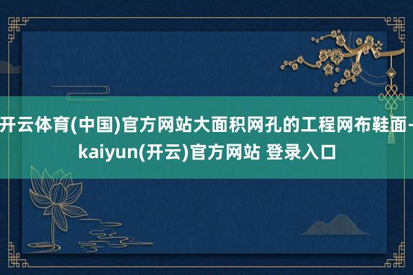 开云体育(中国)官方网站大面积网孔的工程网布鞋面-kaiyun(开云)官方网站 登录入口