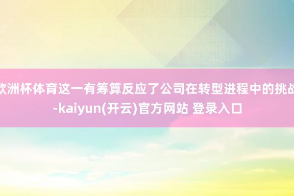 欧洲杯体育这一有筹算反应了公司在转型进程中的挑战-kaiyun(开云)官方网站 登录入口