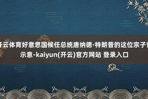 开云体育好意思国候任总统唐纳德·特朗普的这位宗子曾示意-kaiyun(开云)官方网站 登录入口
