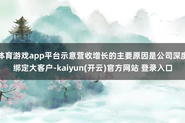 体育游戏app平台示意营收增长的主要原因是公司深度绑定大客户-kaiyun(开云)官方网站 登录入口