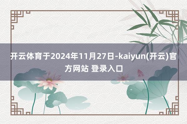 开云体育于2024年11月27日-kaiyun(开云)官方网站 登录入口