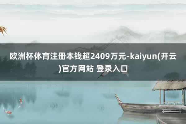 欧洲杯体育注册本钱超2409万元-kaiyun(开云)官方网站 登录入口