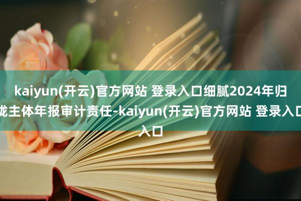 kaiyun(开云)官方网站 登录入口细腻2024年归拢主体年报审计责任-kaiyun(开云)官方网站 登录入口