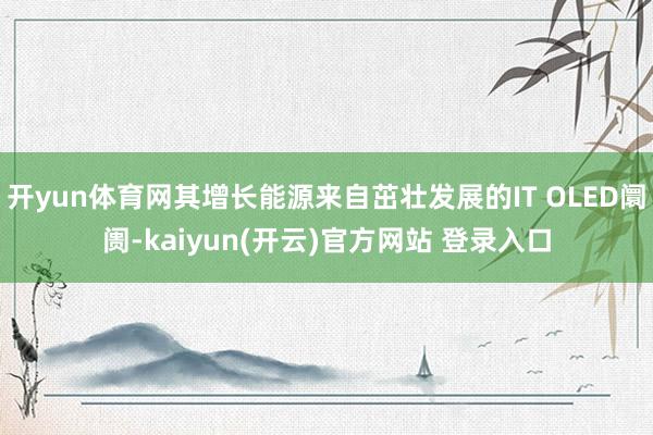 开yun体育网其增长能源来自茁壮发展的IT OLED阛阓-kaiyun(开云)官方网站 登录入口