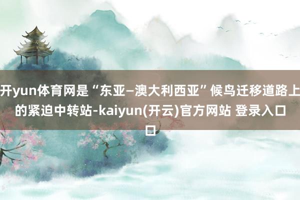 开yun体育网是“东亚—澳大利西亚”候鸟迁移道路上的紧迫中转站-kaiyun(开云)官方网站 登录入口