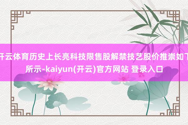 开云体育历史上长亮科技限售股解禁技艺股价推崇如下所示-kaiyun(开云)官方网站 登录入口