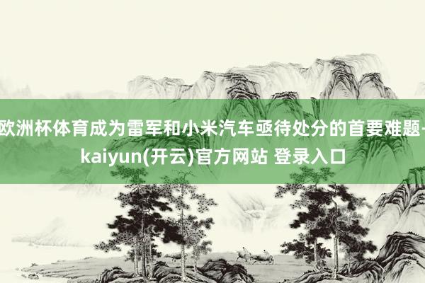 欧洲杯体育成为雷军和小米汽车亟待处分的首要难题-kaiyun(开云)官方网站 登录入口