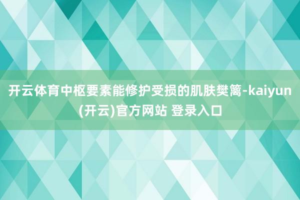 开云体育中枢要素能修护受损的肌肤樊篱-kaiyun(开云)官方网站 登录入口