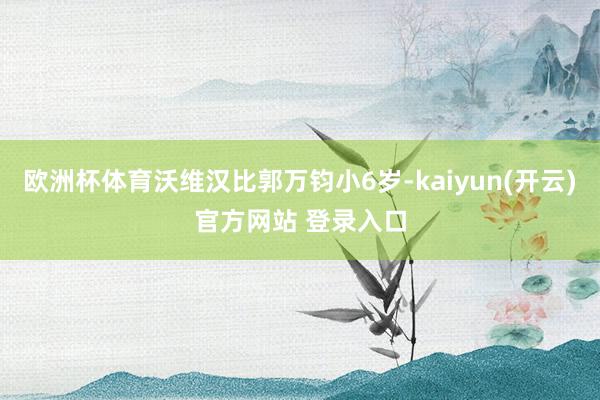 欧洲杯体育沃维汉比郭万钧小6岁-kaiyun(开云)官方网站 登录入口
