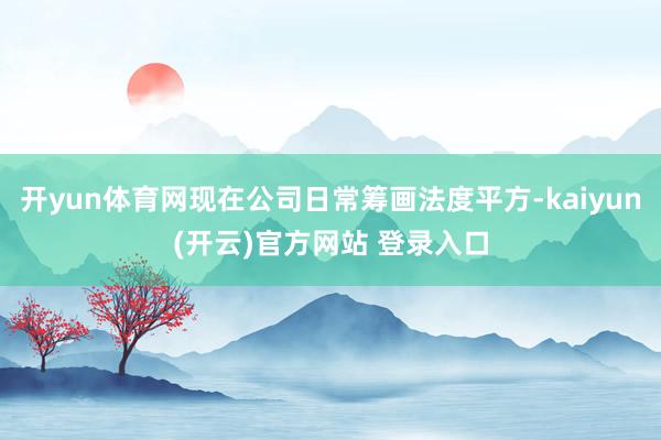 开yun体育网现在公司日常筹画法度平方-kaiyun(开云)官方网站 登录入口