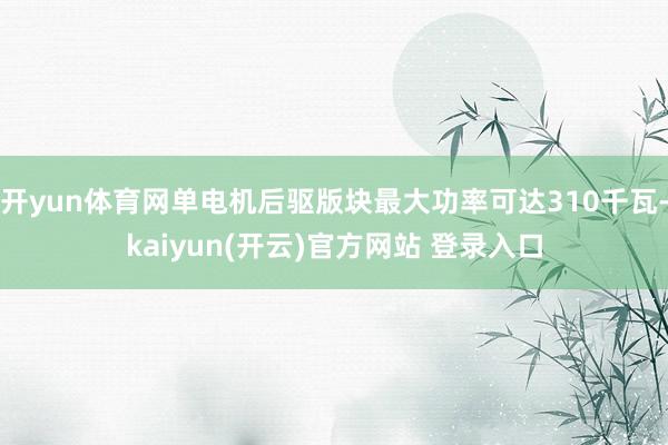 开yun体育网单电机后驱版块最大功率可达310千瓦-kaiyun(开云)官方网站 登录入口
