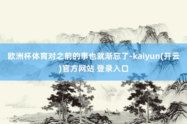 欧洲杯体育对之前的事也就渐忘了-kaiyun(开云)官方网站 登录入口