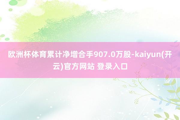 欧洲杯体育累计净增合手907.0万股-kaiyun(开云)官方网站 登录入口