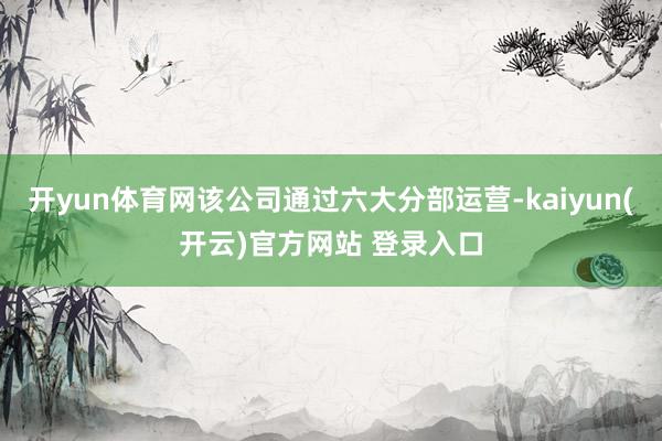 开yun体育网该公司通过六大分部运营-kaiyun(开云)官方网站 登录入口