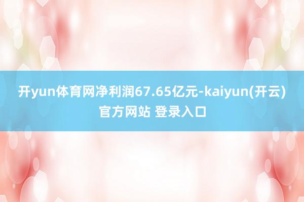开yun体育网净利润67.65亿元-kaiyun(开云)官方网站 登录入口
