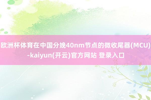 欧洲杯体育在中国分娩40nm节点的微收尾器(MCU)-kaiyun(开云)官方网站 登录入口