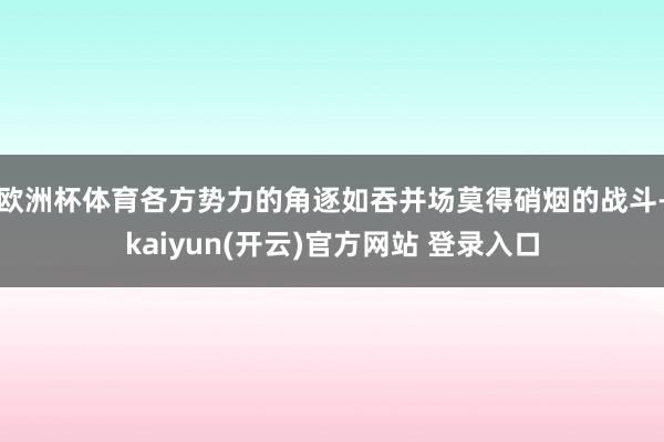 欧洲杯体育各方势力的角逐如吞并场莫得硝烟的战斗-kaiyun(开云)官方网站 登录入口